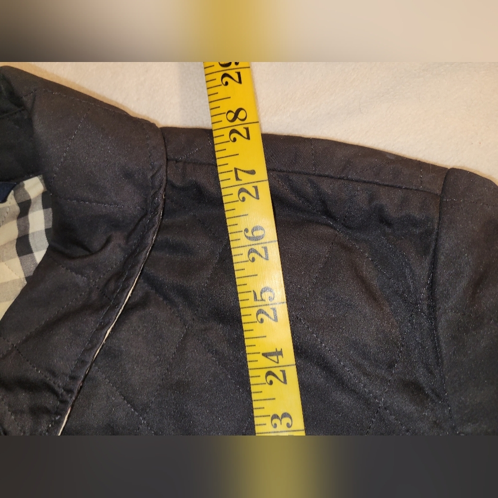 Burberry London Black Quilted Nova Check Snap Close Front Pockets Sz Lg Reg - Picture 7 of 12